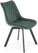Zielone nowoczesne welurowe krzesło pikowane A0-G61