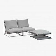 Amaro 2-częściowa Modułowa Sofa Ogrodowa I Rozkładany Puf Grey - Sklum