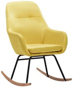 Tapicerowany, musztardowy fotel bujany C1-S92
