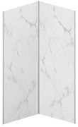 Zestaw 2 paneli ściennych aluminiowych pod prysznic z efektem białego marmuru z profilami - 2 x szer. 90 x wys. 210 cm - ENEKO