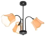 Klasyczna lampa sufitowa czarna zzłotym kloszem 3-światłowa - Nona klasyczny/Antyczny Oswietlenie wewnetrzne