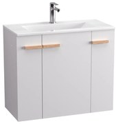 Szafka pod umywalkę L-WOOD 79 cm biały połysk KROFAM