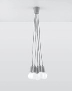 Lampa wisząca DIEGO 5 szara SOLLUX  LIGHTING