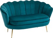 HOMCOM Sofa Dla 2 Osób, Kanapa, Sofa Tapicerowana, Wygląd Aksamitu, Sofa Podwójna, do 150 kg, 130 x 77 x 77 cm, Ciemnozielona