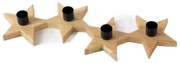 Świecznik w kształcie gwiazdek, drewno kauczukowe