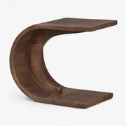 Stolik Nocny Rigi Drewniany 45x30 Cm Ciemny Drewniany Uchwyt - Sklum