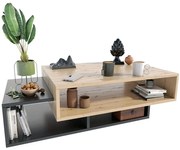 Nowoczesny stolik kawowy dąb artisan + czarny G7-F02