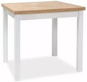 Stół kuchenny ADAM 80x80 dąb lancelot/ biały mat SIGNAL