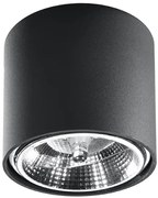 Czarny industrialny plafon LED tuba - 5X EX655 K6-R06