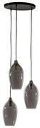 Ciemnoszaro-brązowa lampa wisząca ze szklanym kloszem ø 35 cm Lukaro – Light &amp; Living