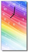 Zegar Szklany Pionowy Natura Tęcza kolorowy