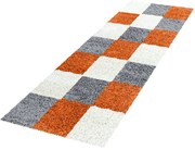 Dywan Shaggy Life pomarańczowo-szary 80 cm x 250 cm
