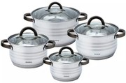 Komplet garnków ze stali nierdzewnej 8 elementów A5-C73