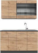 Kuchnia pojedyncza złoty dąb power/antracyt 140x46x81.6 fame-line