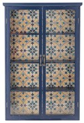 Niebieska witryna z litego drewna jodłowego 81x122x22 cm Hazem – Bloomingville