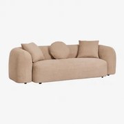 Sofa 3-osobowa Z Szenilu Coco Gruby Chenille Latte Brown - Sklum