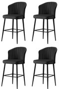 Zestaw krzeseł barowych Rubi Black and Black, 4 szt., 4 szt.