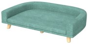 PawHut Legowisko dla psa, sofa dla psa, sofa dla zwierząt, Eukaliptus, 98 x 67 x 25 cm, Zielony