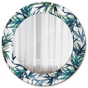 Niebieskie palmy Lustro dekoracyjne okrągłe