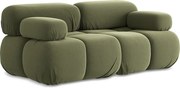 Modułowa sofa 2-osobowa - z tkaniny welwetowej - oliwkowy - LOKUA