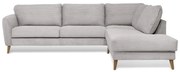 Jasnoszary sztruksowy narożnik (prawostronny) Paris – Scandic