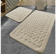 ZESTAW 2x Mata łazienkowa BAMBI 60x100 cm beżowa