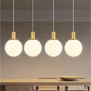 NETTLIFE Szklana lampa wisząca E27 4-punktowa lampa wisząca Regulowana wysokość Nowoczesna lampa wisząca