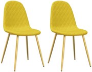 Welurowe musztardowe 2 krzesła stołowe G2-Z87