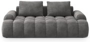 Szara aksamitna sofa 200 cm Linz – Cosmopolitan Design