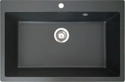 Sierra Zlewozmywak z jedną dużą komorą 76x50 z czarnej żywicy