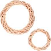 Zestaw 2 wiklinowych wieńców, żółty, śr. 30 i 20 cm