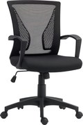 HOMCOM Fotel Biurowy z Siatkowym Oparciem, Regulowana Wysokość, do 120 kg, Czarny