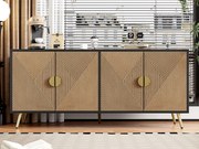 Nowoczesny bufet - z 3 drzwiami - Czarny i Naturalny