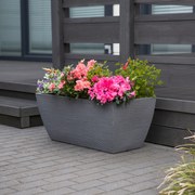 Donica ogrodowa prostokątna 80 x 40 x 34 cm szara PATIO