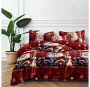 PrzytulneMieszkanie.pl PrzytulneMieszkanie.pl Pościel z mikrowłókna SANTA ON A SWING czerwone Rozmiar pościeli: 70 x 80 cm | 140 x 200 cm