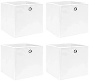 Biały komplet składanych pudełek z tkaniny 4 szt S6-M46