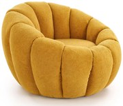 Musztardowy nowoczesny fotel wypoczynkowy R7-K21