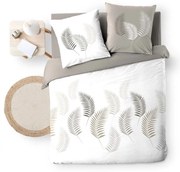 Biało-szarobrązowa bawełniana pościel dwuosobowa 240x220 cm Goyave – douceur d'intérieur