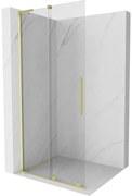 Mexen Velar L ścianka prysznicowa rozsuwana Walk-in 110 x 200 cm, transparent 8 mm, złota szczotkowana - 871-110-003-03-55
