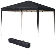 Outsunny Pawilon 2,95 x 2,95 m Składany Pawilon Ogrodowy, Partytent, Ochrona przed UV, Stal+Tkanina Oxford, Czarny