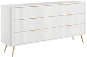 Komoda z 6 szufladami - Białe i złote - ELONARIA od Pascal Morabito