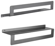 Gedy - Półka z wieszakiem na ręczniki CLEO 50 cm szary metalik