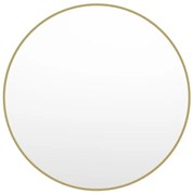 Lustro okrągłe ścienne dużych rozmiarów z metalu - śr. 150 cm - Złoty - RONDIA