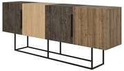 Brązowa niska komoda w dekorze dębu 200x80 cm Titan – Marckeric