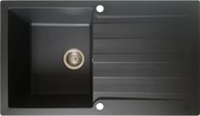 Zlewozmywak Sierra z 1 dużym zlewem i ociekaczem z czarnej żywicy