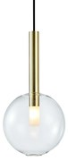 Lampa wisząca NIKO GOLD 1xG9 fi 200, kula, pojedyncza, złota, klosz