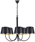 Czarny abażurowy żyrandol z regulacją wysokości - A799 G1-Z48