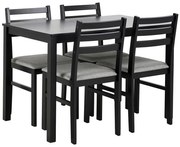 Zestaw stołu jadalnianego i 4 krzeseł EMILY – czarny