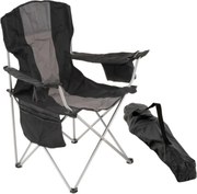 Składane krzesło kempingowe XL czarne/szare