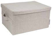 Beżowy tekstylny pojemnik z pokrywką 40x30x22 cm Soft Storage – Bigso